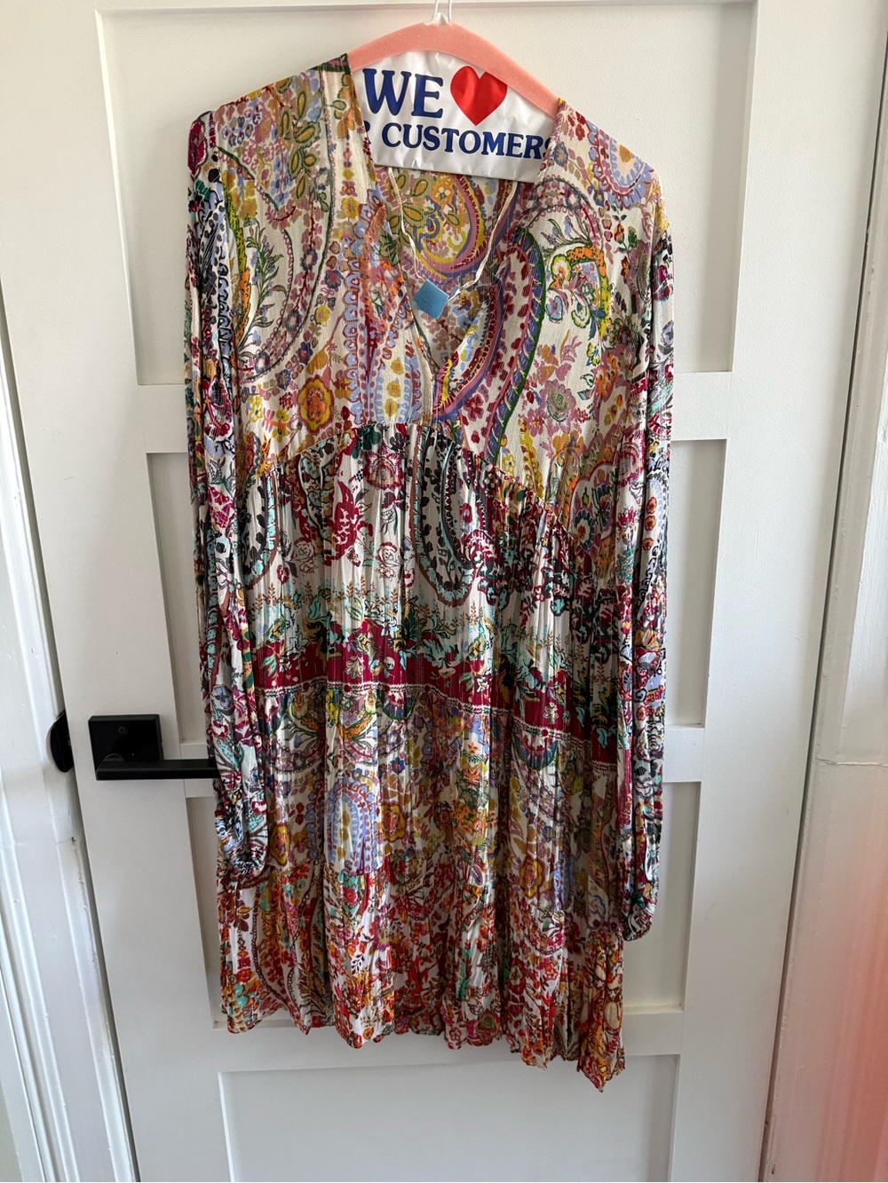 Zara Paisley Multi-Color Long Sleeve Boho Dress